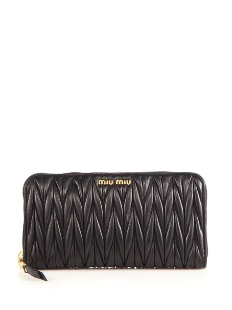 miu miu black leather wallet|Wallets, Cardholders And Pouches .